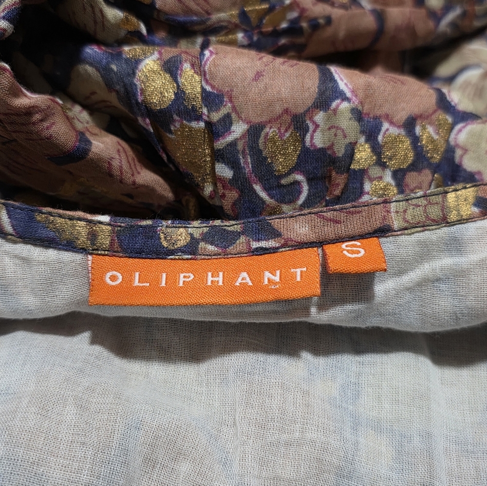 Oliphant Puff Sleeve Maxi Dress in Matera Navy Size Small - Picture 5 of 5